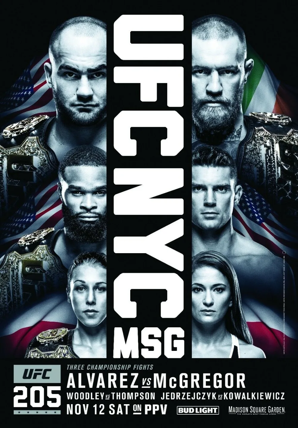 

UFC 205 Fight Eddie Alvarez vs Conor McGregor SILK POSTER Wall painting 24x36inch