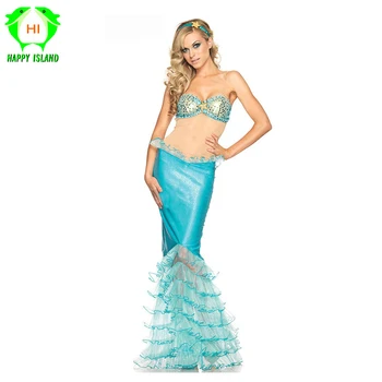 

2020 Adult New Women Dresses Mermaid Costumes Halloween Cosplay Dress Romantic Beauty Dress Woman Cosplay Sea Maid Sexy Dress