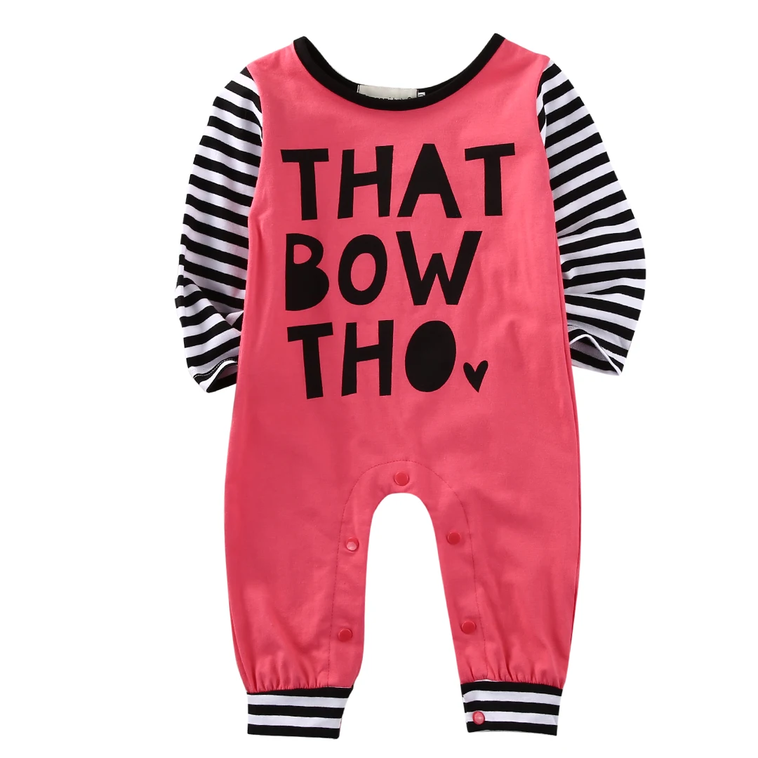

Casual Newborn Baby Boy Girl Clothes Long Sleeve Cotton Letter Print Bebes Romper Playsuit Jumpsuit One Pieces Outfit 0-24M