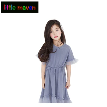 

Summer Dresses for Girls Lace Patch Princess Wedding Dress Teens Children Kids Vestidos Baby Girl Clothes in 3-14 Yrs Prom Party