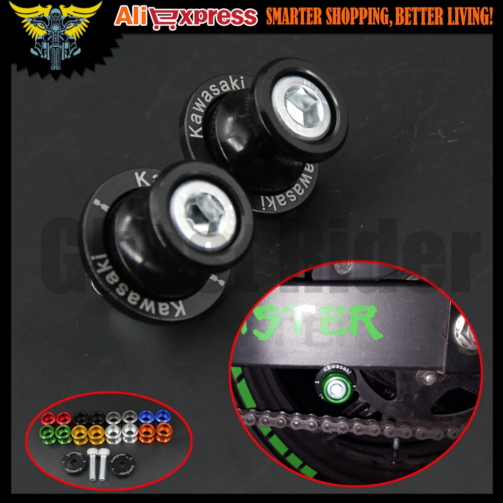 10mm CNC Motorcycle Swingarm Sliders Spools For KAWASAKI Ninja ZX6R ZX7R ZX9R ZX10R ZX12R ZX14R