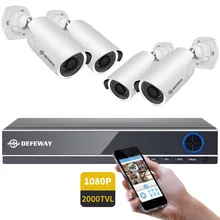 DEFEWAY HD 8Channel1080P 2.0MP Security Cameras System 4PCS 1080P 2000TVL Day Night Vision camera CCTV Home Security KIT