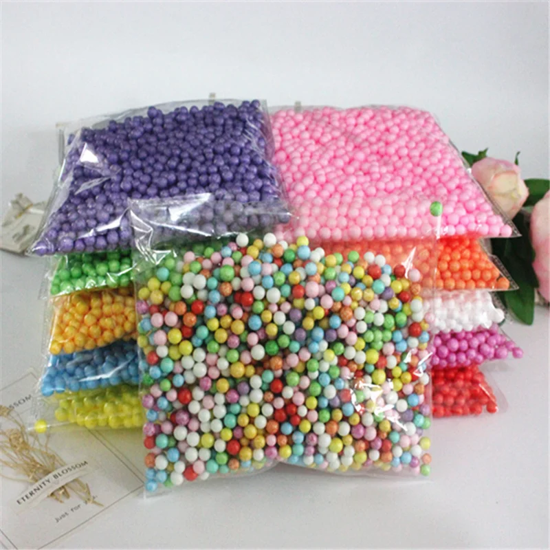 

7-9mmPolystyrene Styrofoam Plastic Foam Mini Beads Ball DIY Assorted Colors Decorate about 2000pcs