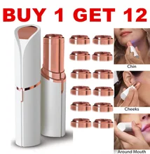

Lady USB Facial Hair Remover+12heads Depilador Lipstick Depilacion Epilator Lady Women Body Face Legs Neck Removal