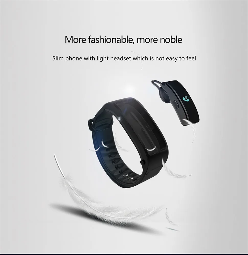 YKSO Pedometer Smart Bracelet with Bluetooth Earphone Fitness bracelet iY3 Plus Talk Band Heart Rate Monitor Smart Bracelet     (7)