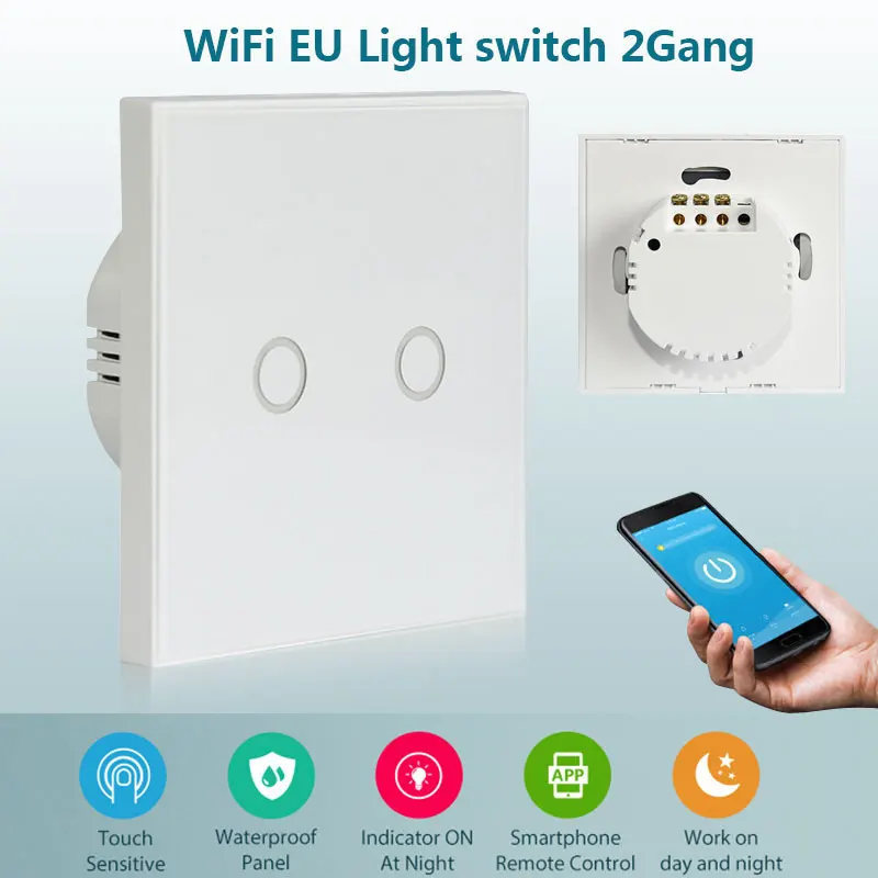 Wifi-патрон, умный свет Настенные переключатели бытовая техника AC 85-230 V сенсорный выключатель света 2 способ Умный дом приложение управление