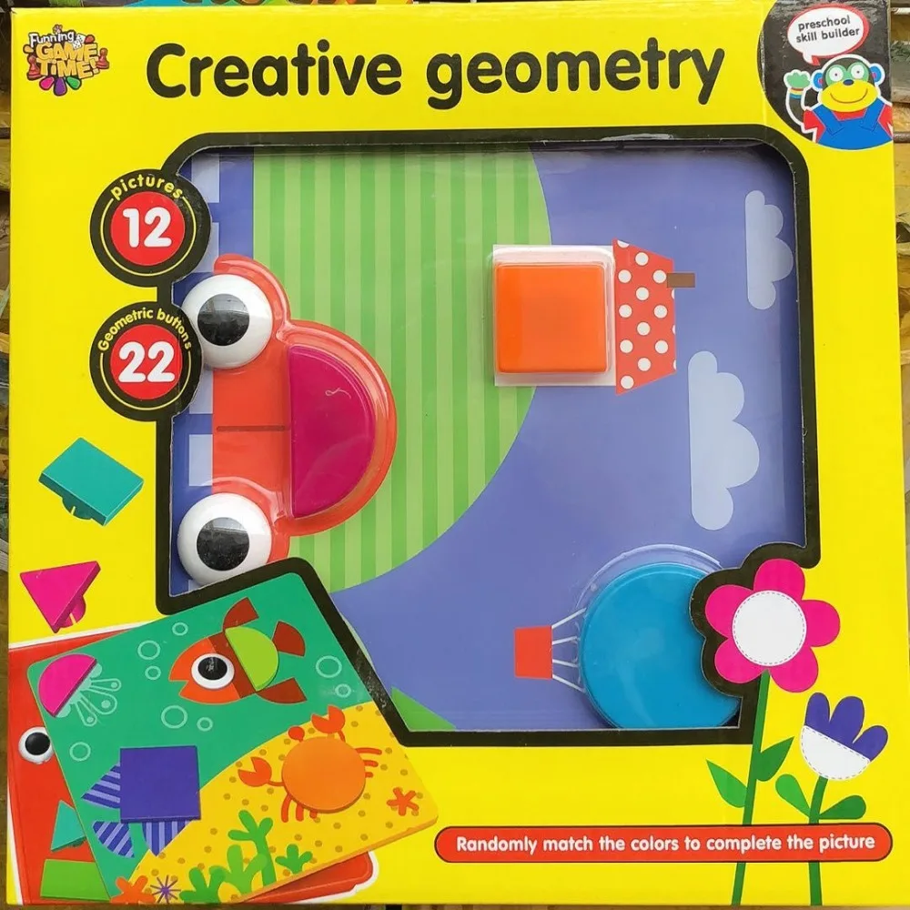 Развивающие игрушки головоломки для детей Мозаика Пуговицы Creative Geometry 3д пазлы