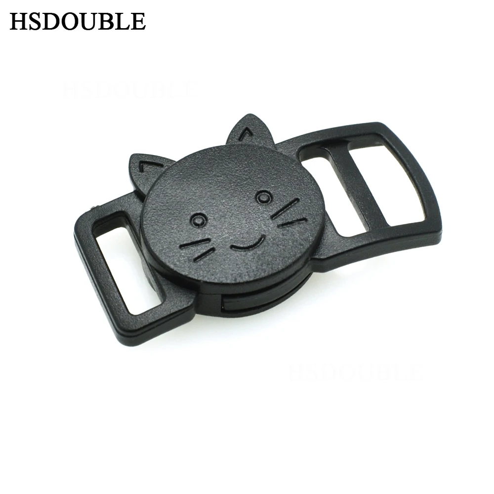 100pcs/pack 3/8"(10mm) Plastic Curved Cat Head Safty Breakaway Buckle