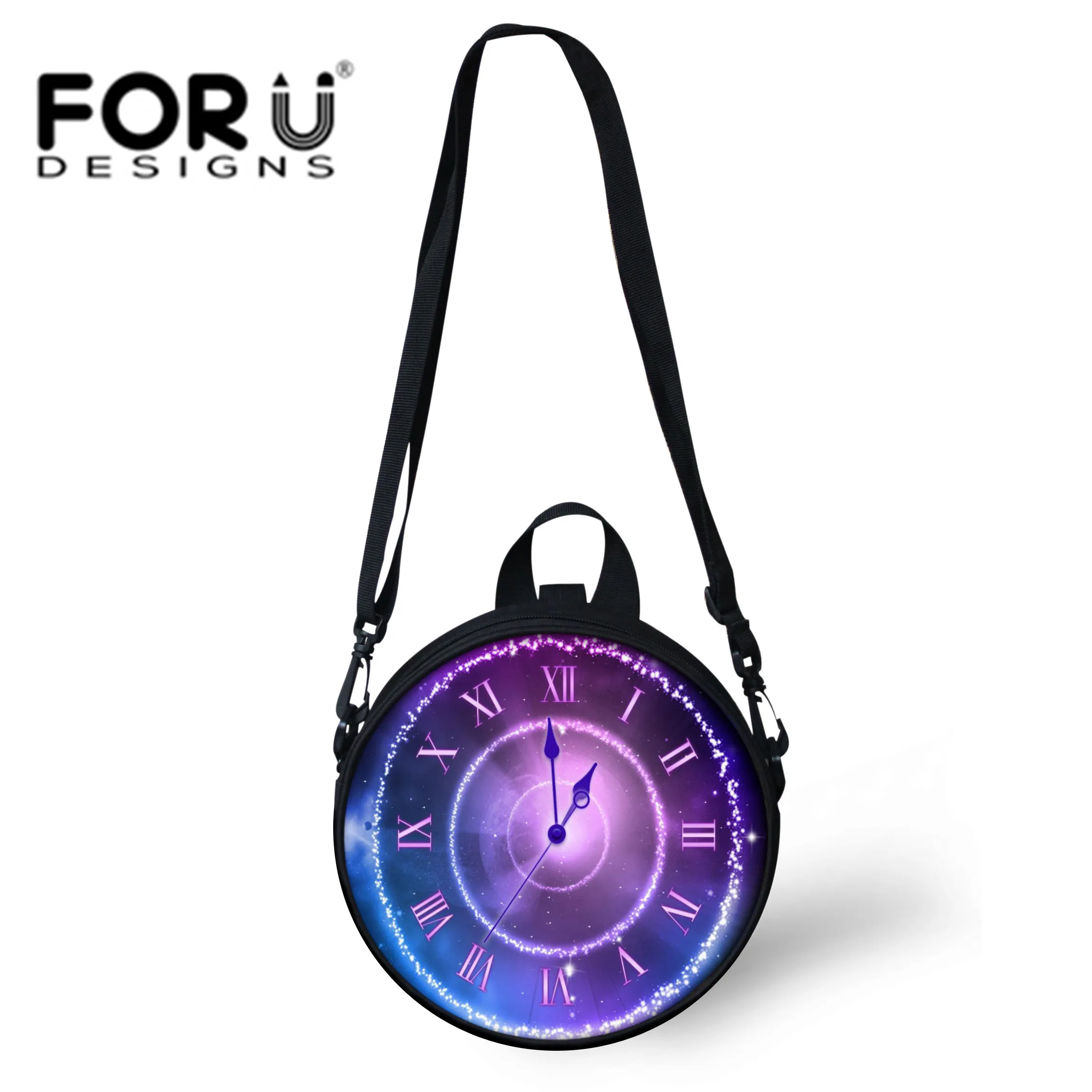 FORUDESIGNS/женские сумки через плечо с принтом часов сумка на милые женские
