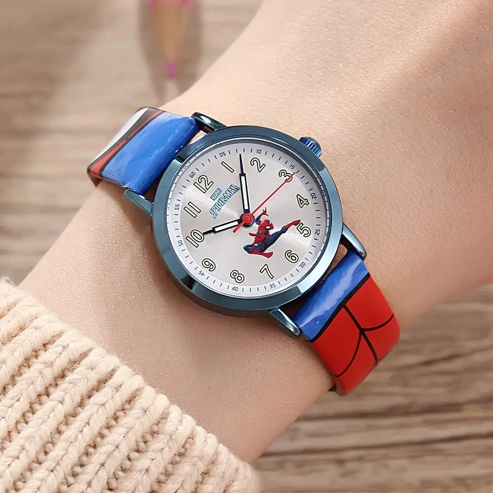 Children's Watches Disney brand children boys watches leather quartz waterproof clocks child boy watch cartoon Spider-Man Children's Watches Disney brand children boys watches leather quartz waterproof clocks child boy watch cartoon Spider-Man