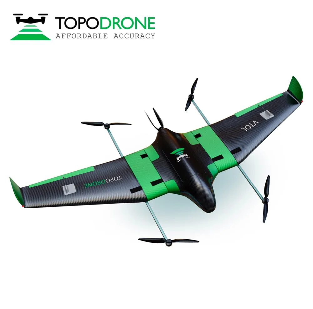 Topodrone VTOL RTK/PPK для точной воздушной съемки дальние дистанционные летные