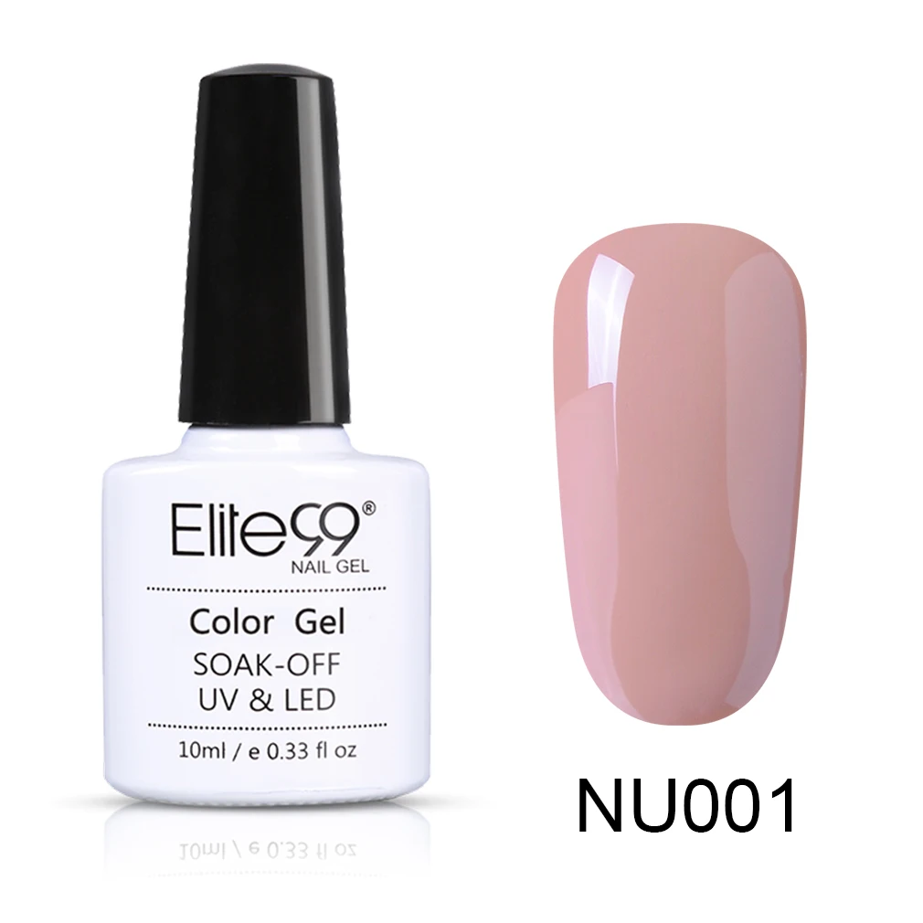 Elite99 10 мл телесный цвет Гель-лак дизайн ногтей маникюр замочить от полу Perment эмаль УФ-гель для ногтей лак - Цвет: NU001