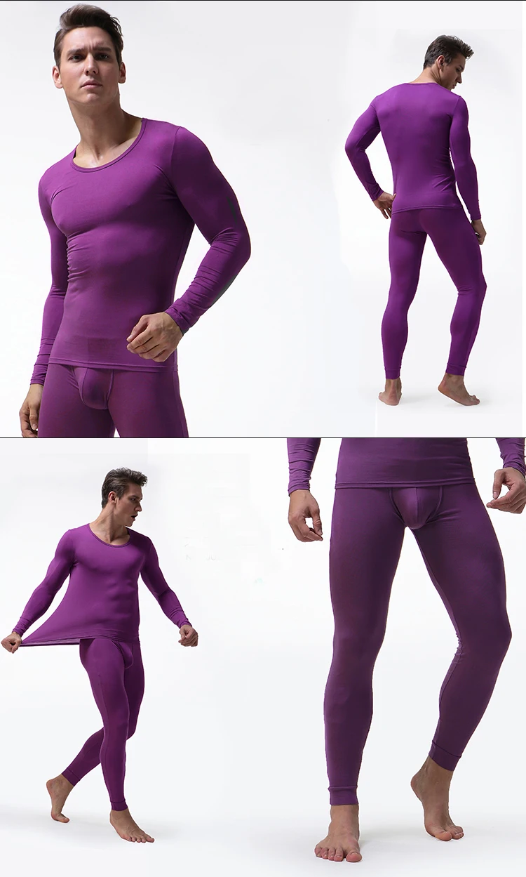 mens long underwear sets Mens Thermal Underwear Sets Male Winter Warm O-neck Underwear Suit Trousers Modal Man Thin Section Long Johns M-3XL 2017 cotton long underwear