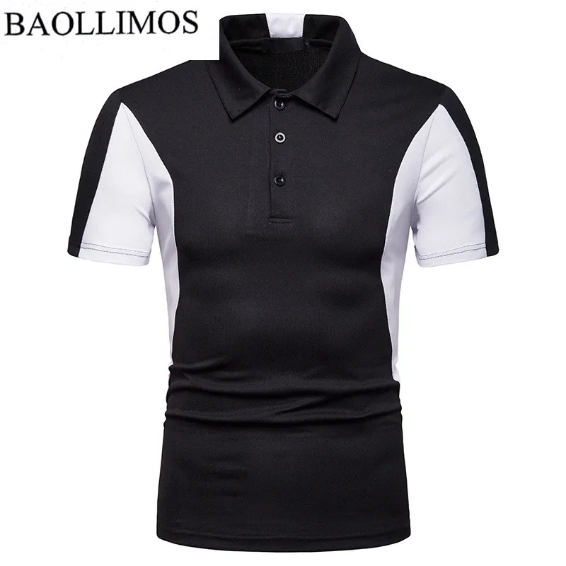 PoloShirt мужская хлопковая Лоскутная дышащая рубашка с коротким рукавом для мужчин Летняя Повседневная тонкая мужская рубашка