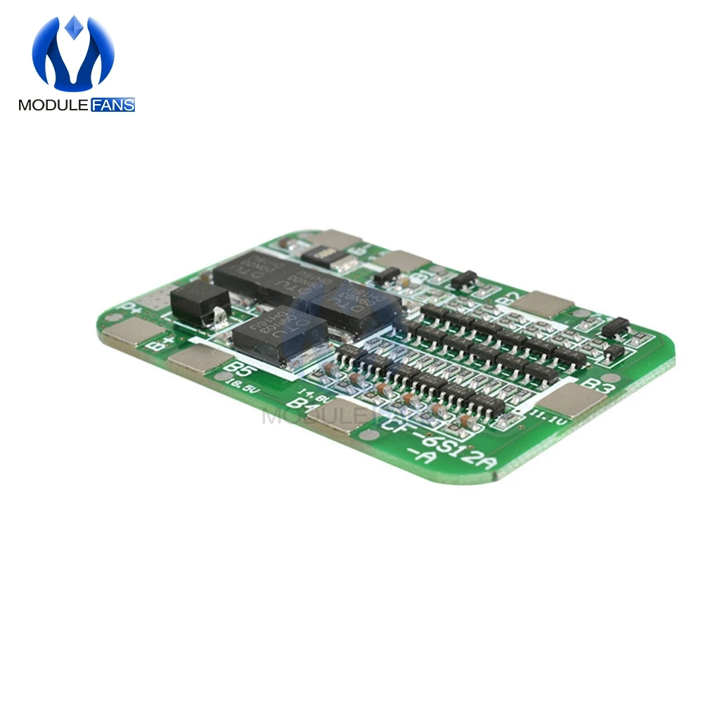 Плата защиты от перегрузки по току 6 S 15A 24 В PCB BMS для литий ионных батарей 18650