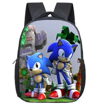 

12 Inch Super Mario Bros Sonic Boom Hedgehogs Kindergarten School Bags Bookbags Children Baby Toddler bag Kids Backpack Gift