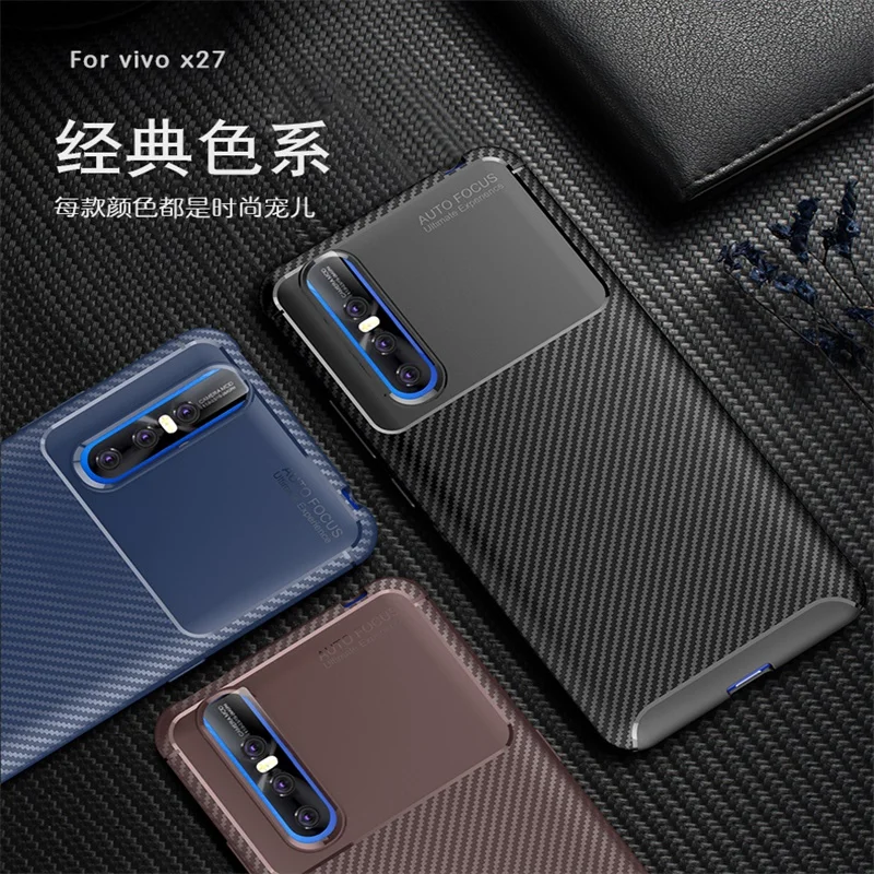 On For Vivo X27 V1829A Case cover 6.39&quot Full Protection Soft Silicone Armor Bumper Back phone V1829T case |