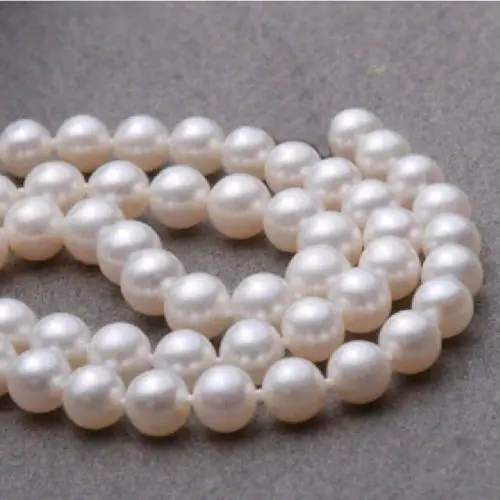 

Free Shipping >>>>> beautiful 9-10mm AAA+ White South Sea Round Pearl Necklace 18 " 14k Gold Clasp