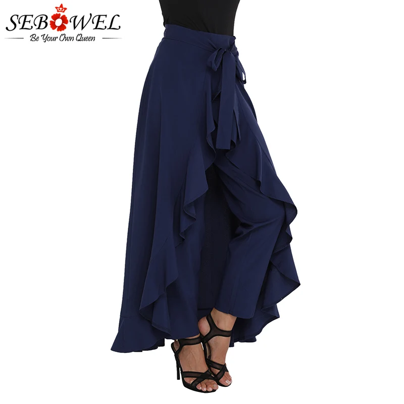 Navy-Chiffon-Tie-Waist-Ruffle-Palazzo-Pants-LC77034-5-1 