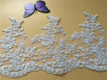 9Yards Floral Embroidered Scalloped Venise Guipure Applique Lace Trim DIY Sewing Material Polyester Pattern scalloped trim lace up crossbody bag