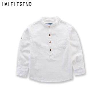 

High Quality New Style 2019 Children Boys Shirts England Style 100%Cotton Solid Full shirts kids clothing Boys clothes for 2-14Y