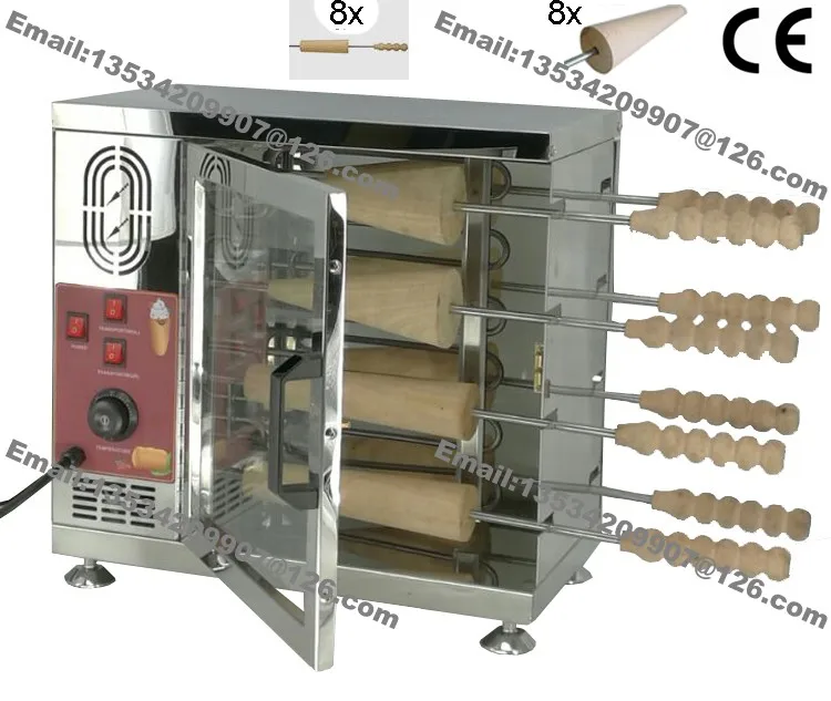 

Free Shipping 16 Roller Commercial 110v 220v Electric Ice Cream Cone Chimney Cake Kurtos Kalacs Grill Roll Oven Maker Machine