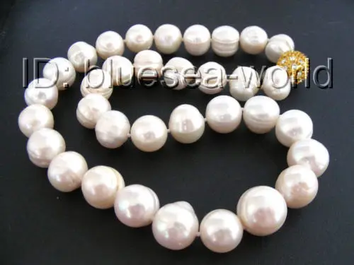 

Free Shipping >>Elegant big 15MM white natural culture pearls necklace b1365