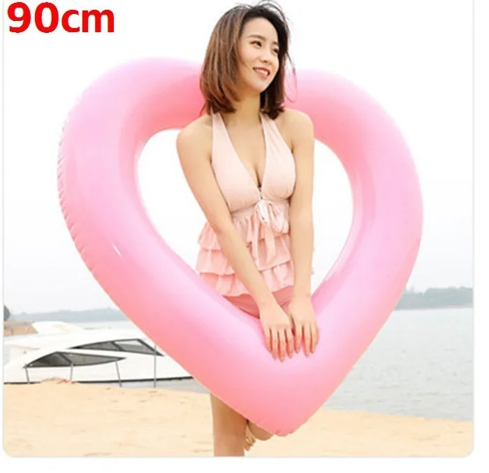 120/90 см сердце надувной круг женское кольцо для плавания пляжное надувное кольцо летний бассейн поплавок плавательный бассейн вечерние игрушки водные игры - Цвет: 90cm pink