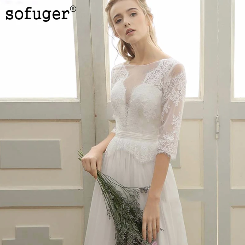 Vestido de Noiva блестящее кружевное пляжное свадебное платье Сексуальное Белое Бохо Свадебный платья свадебное платье