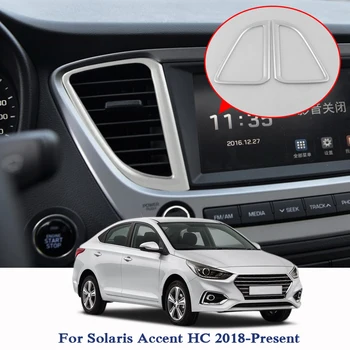 

Car Styling ABS Dashboard Outlet Sequins Decoration Frame For Hyundai Solaris Accent HC 2018 2019 Internal Accessories Stickers