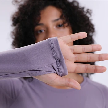 

Imlario Raglan Workout Yoga Long Sleeve Shirts with Thumb Holes Irregular Hem Fitness Shirt Sports Wear for Women Gym Tops