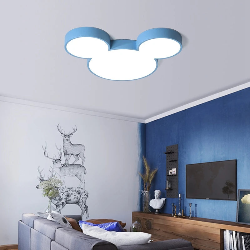 Светодиодные потолочные светильники с изображением Микки Мауса; креативная современная лампа для детской комнаты; детская комната; спальня; домашний декор; люминесцентный светильник