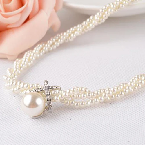 Женская мода кулон цепь чокер искусственный жемчуг заявление ожерелье ювелирные