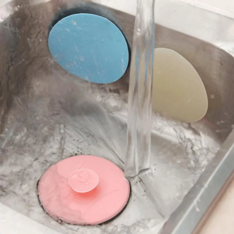 1PC PVC Sink Stopper 3 Colors Drain Plug for Kitchen Basin Chrome Ring