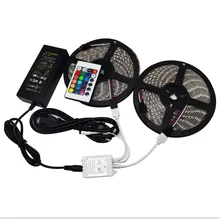 2*5M 10M DC12V 60LEDs/M LED Strip RGB 5050 SMD Light Outdoor Strips Lighting + 24 Keys IR Remote Controller +12V 6A Power