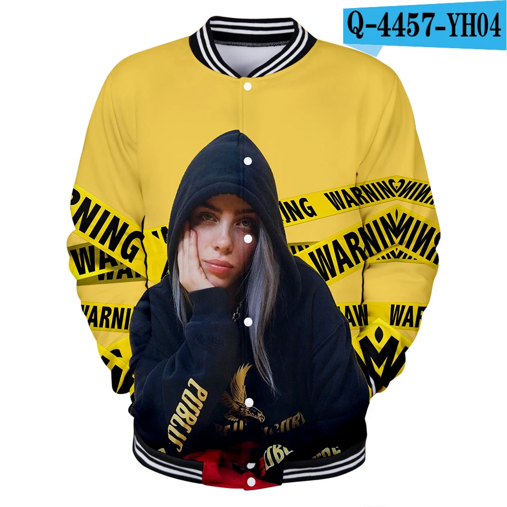 3D Лидер продаж Billie Eilish 3D куртка для мальчиков/девочек одежда для весны, осени, зимы модные Kpop Толстовка Harajuku Бейсбол куртка - Цвет: 3D