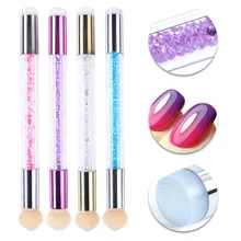 1pcs שיפוע מברשת עט ציפורן אמנות העברת ספוג סיליקון סטמפר ראשי ציור מנקדים עט מניקור כלים UV ג 'ל פולני JI944(China)