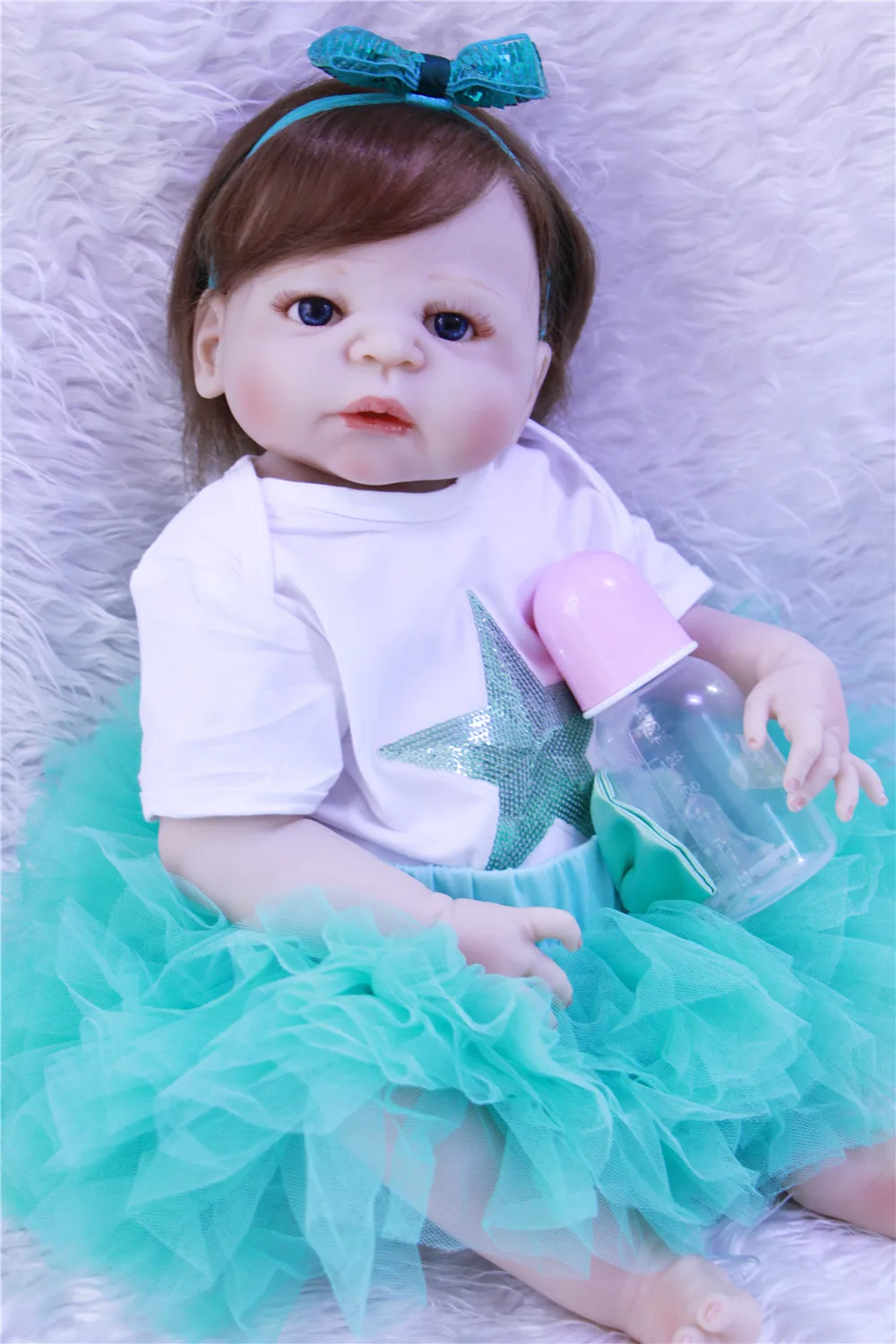 DollMai 2" полный Силиконовый reborn baby dolls девушки тело дети подарок bathe игрушка кукла bebe-возрожденная менина bonecas BJD волосы с корнями