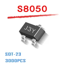 Питание S8050 СОТ-23 3000 шт. маркировки J3Y sot23 0.5A 500mA, алюминиевая крышка, 25В Силовые транзисторы NPN s8050 n-channel