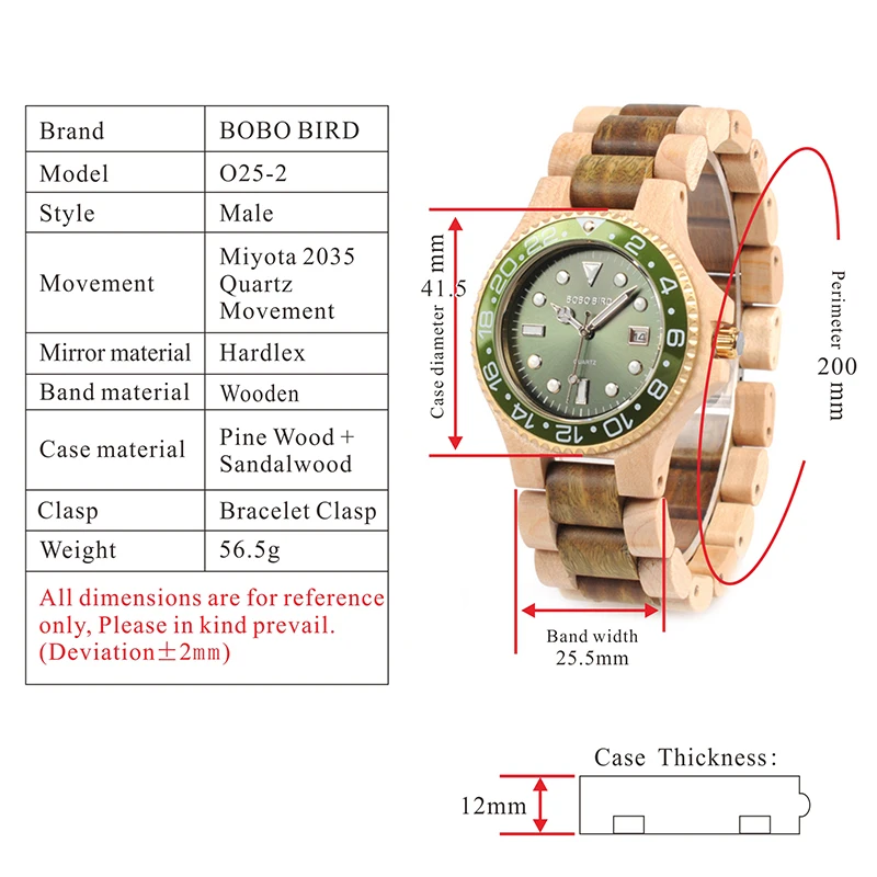 Мужские часы BOBOBIRD, классические часы со стальным циферблатом, деревянный чехол, часы с деревянным ремешком в подарочной коробке
