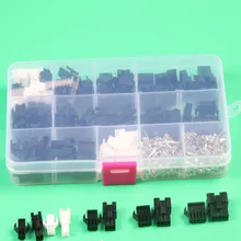 50sets sm 2.54mm connector 2p 3p 4pin 5 pin connector terminal with box housing pin header male female wire connector
