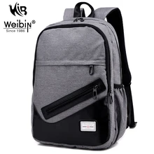 Weibin Men s Backpack Men Nylon Backpacks School Bags For Teenagers Casual 15 6 inch Laptop