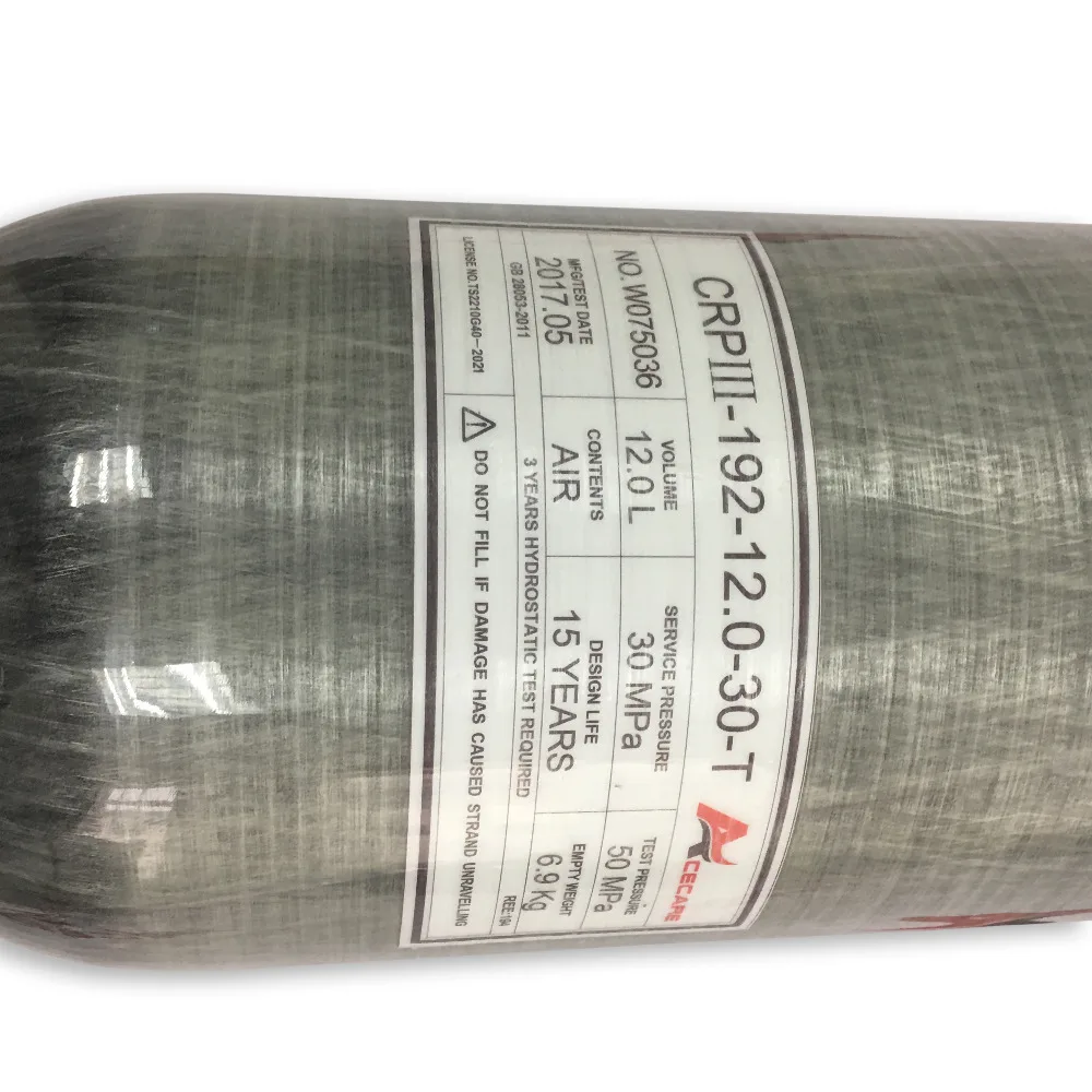 AC3120 New Updated Inflatable Scuba Tank High Quality 12L 4500PSI 30Mpa Wrapped Carbon Fiber Cylinder Drop Shipping Acecare