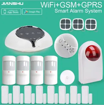 

433Mhz WIFI GSM Alarm system with mobile phone APP easy control all sensor burglar alarm home security kit