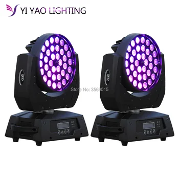 

2pcs/lot Disco dj euipmqnt Professional Stage 36x12W rgbw 4in1 ring function led moving head wash beam with zoom