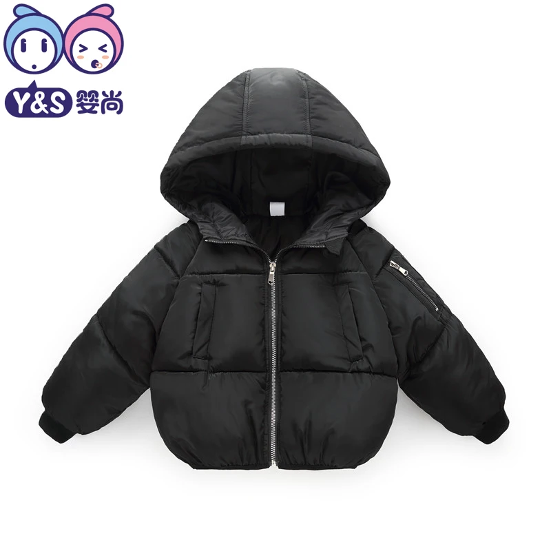 

Y&S 2018 New Baby Winter Coat Bread Jacket For Boys Girls Autumn Outwear Kids Warm Black Green Hooded For 2-7 years old Babies