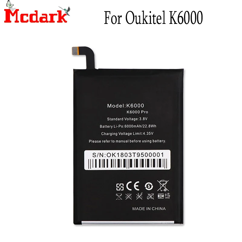 6000 мАч для Oukitel K6000 Pro Батарея акумуляторная батарея мА/ч. Аккумулятор Batterij