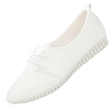 VSEN vintage femmes chaussures plates blanc US7 = EUR38 = longueur 24 CM