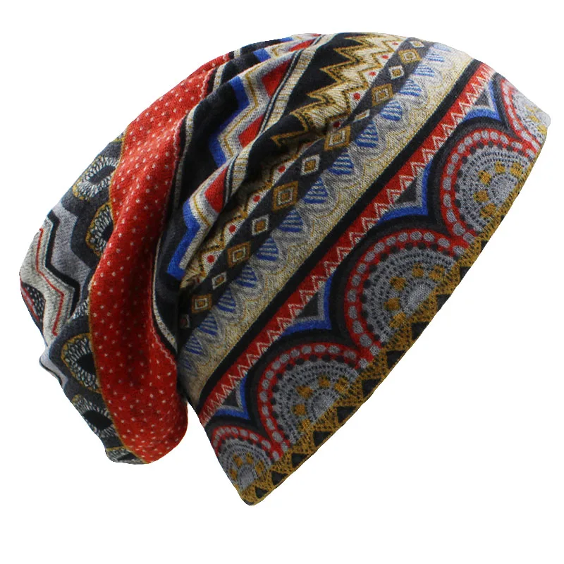 LOVINGSHA Autumn Winter Skullies Beanies Vintage Design Dual-use Women Hats For Ladies Thin Girl Fashion Feminino Scarf HT069 5
