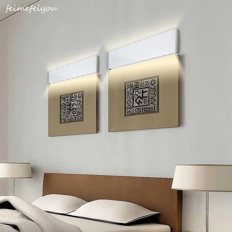 

LED Aluminum 6W White /Black Indoor IP44 LED Wall Lamp 24cm cool White mirror light AC85-265V Y-32